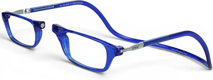 Clic Magnetic Reading Glasses - Adjustable Neck Hanging Readers - Secure Fit with Rigid Headband - Original (S-M, Blue, 1.50)