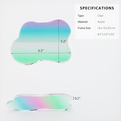 Acrylic Coaster Decorative Plates, Irregular Bar Drink Coaster, Clear Cloud Shape Coffee Cup Coaster, Perfect for Tabletop Protection and Accessories Display.(Iridescent)
