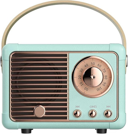 Dosmix Retro Bluetooth Speaker, Vintage Decor, Small Wireless Bluetooth Speaker, Cute Old Fashion Style for Kitchen Desk Bedroom Office Party Outdoor,Birthday Gifts for Women Teenage