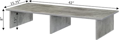 Convenience Concepts Designs2Go Wide TV Riser 42", for TVs up to 46" - Contemporary TV or Computer Riser for Living Room, Modern Office, Den, Faux Birch
