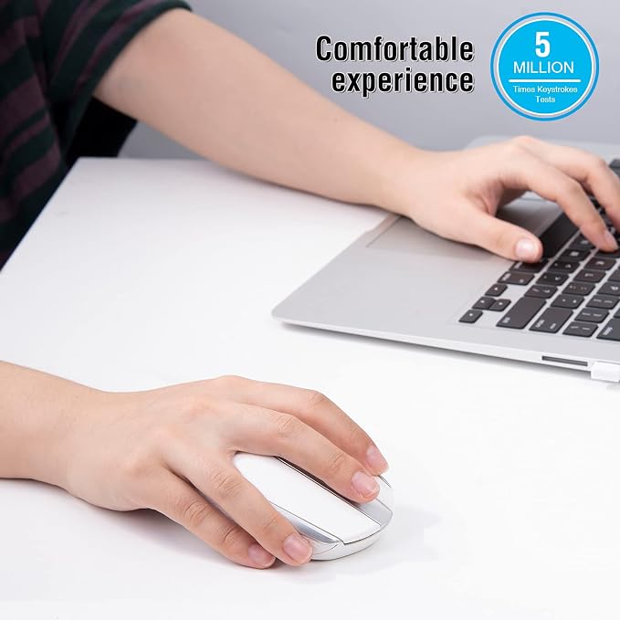 RaceGT Wireless Mouse - 2.4G Silent Cordless for Laptop, Desktop, MacBook, PC - 6 Buttons, 3 Adjustable DPI