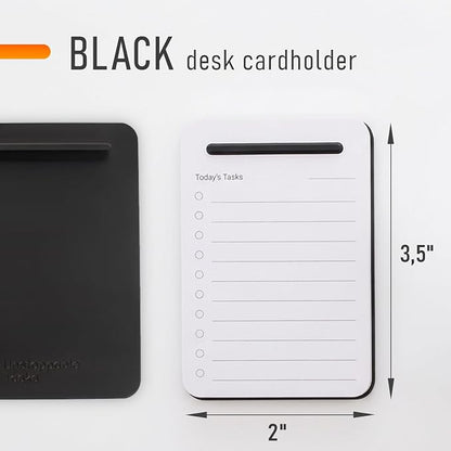 Unstoppable Tasks – 31 Blank Daily To-Do Cards with Aluminum Desk Card Holder, Minimalist Office Productivity To-Do Cards, Modern Desk Gift for Teams, Managers & Students (Black)