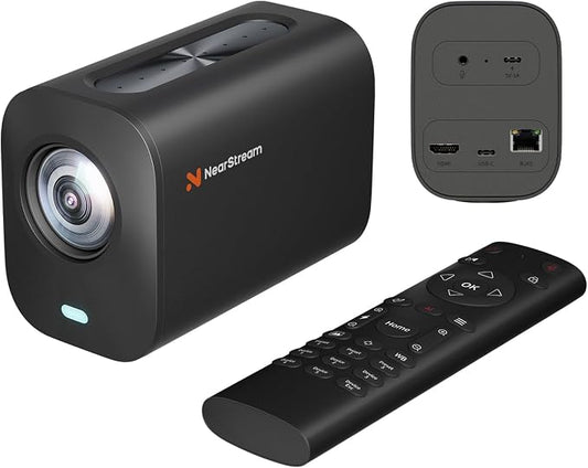 NearStream VM20 4K USB Streaming Camera with 40X Hybrid Zoom/8 Noise-Canceling Mics/Remote Control, HDMI/USB/RJ45 Output, Multi-Cam Ready, for Education,Conference,Worship & Live Event, OBS/Zoom,Black