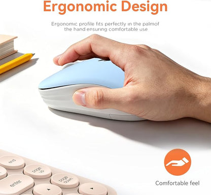 FMOUSE Cute Cartoon Wireless Mouse, 2.4G Bluetooth Dual Mode, AA Battery Powered, Silent Ergonomic Mice for Kids Students Office Workers Laptop PC Mac iPad (Sleepy Book Owl)