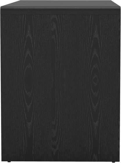 Manhattan Comfort Novara Modern 60" Writing Desk with 2 Smooth-Glide Drawers with Fluted Fronts, Office Desk with Large Work Surface, Stylish Rounded Edges, Black