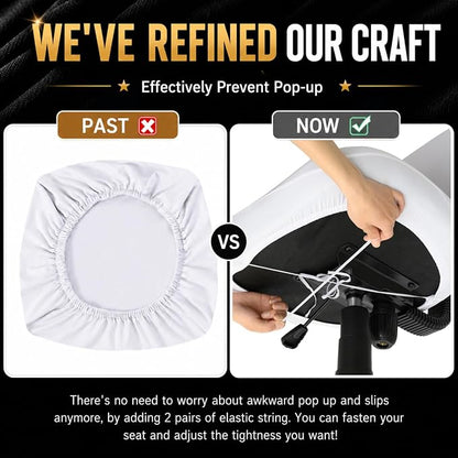 Super Stretchable Separate Office Chair Seat Covers - Universal Spandex Computer Chair Slipcover - 180GSM Washable Rotating Backrest Coverings & Cushion Protectors for Dogs, Cats, Pets