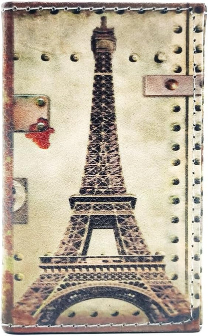 Pen Holder, Rectangle Vintage Pencil Holder with 2 Compartments, PU Leather Art Remote Control Holder Organizer Storage for Desk Accessory (1889 Tower)