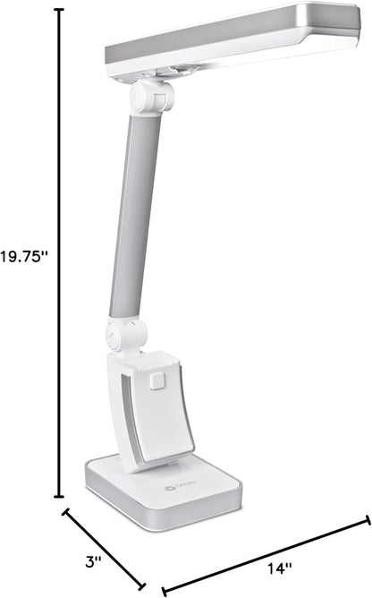 OttLite 13W Slimline Desk Lamp - Home, Office, Bedroom, or Reading (White)