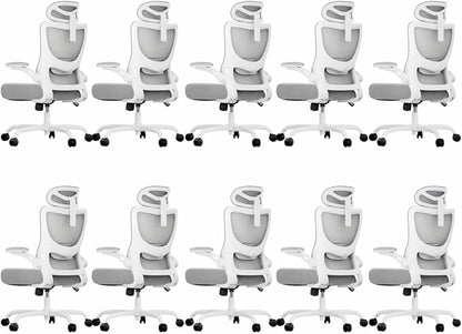 Marsail Ergonomic Office Chair with 3D Armrests, Pack of 10 | Office Desk Chair with High Back Mesh, Adjustable Lumbar Support, Rolling Work Swivel Task Chairs with Wheel, Headrest, home