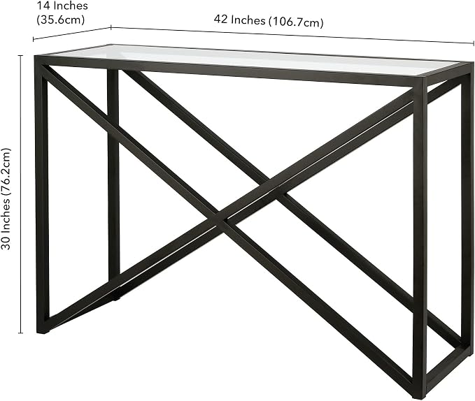 Calix 42'' Wide Rectangular Console Table in Blackened Bronze