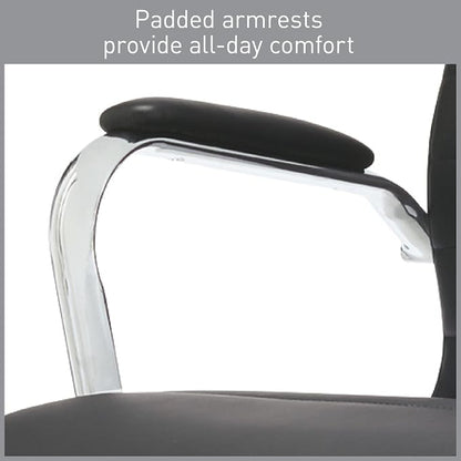 Realspace® Modern Comfort Series Winsley Bonded Leather Mid-Back Chair, Black