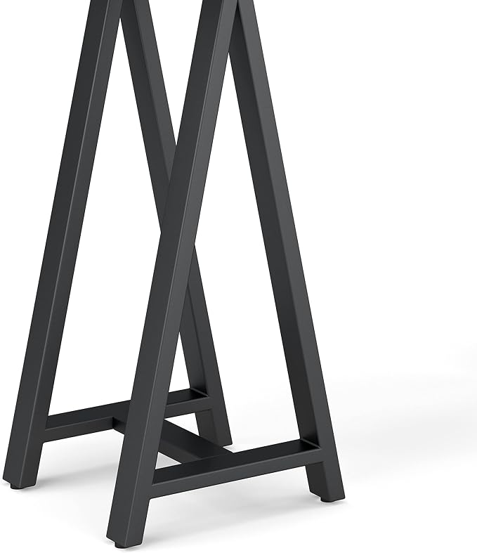 SIMPLIHOME Sawhorse SOLID WOOD and Metal 50 inch Wide Modern Industrial SOLID WALNUT WOOD and Metal Console Sofa Table in Walnut for the Living room Entryway and Bedroom