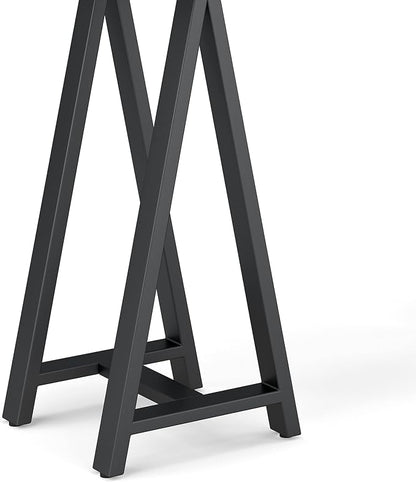 SIMPLIHOME Sawhorse SOLID WOOD and Metal 50 inch Wide Modern Industrial SOLID WALNUT WOOD and Metal Console Sofa Table in Walnut for the Living room Entryway and Bedroom
