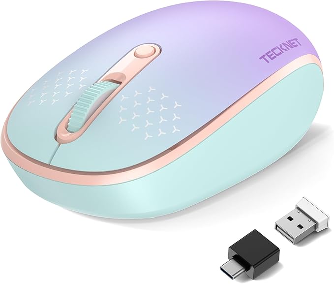 TECKNET Wireless Mouse,Bluetooth Mouse (BT5.3/5.0 & 2.4G) with USB Receiver Silent Optical Computer Mice，Wide Compatibility
