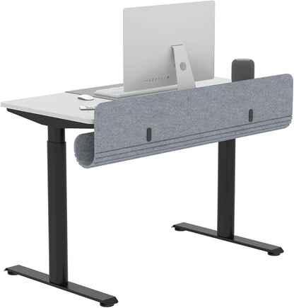 Under Desk Cable Management Tray, 47.2" Felt Cord Organizer with No Drill Clamp or Screw Mount, Hidden Wire Management for Power Strips & Cables, Cable Tray Under Desk for Home Office