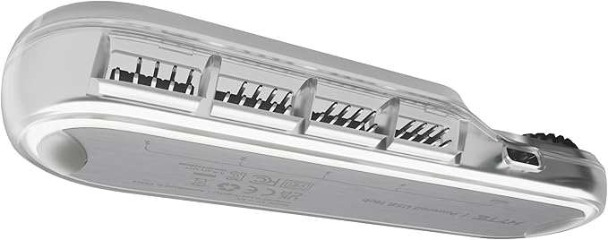 Hyte Powered Internal USB Hub - 4 USB 2.0 Output Headers, Motherboard USB 9Pin Extension, Extra-Strength Magnets and Adhesive Strip Included, Modern Internal Expansion - Crystal