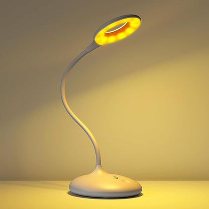 Rechargeable Desk Lamp Cordless with 3 Color Modes, Touch Control 30 LEDs Table Lamp, Stepless Dimming Reading Light, 360° Flexible, Portable Eye-Caring Sleep Aid for Dorm Study Office Bedroom