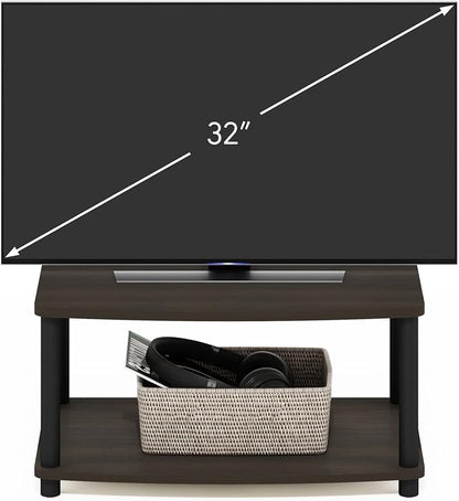 Furinno Turn-N-Tube Printer Stand with Storage, 2-Tier Printer Table, Under Desk Printer Stand, Toolless Assembly, for CPU, Office Supplies, Home Office, Dark Brown