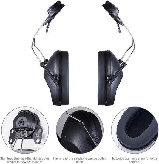 Noise Cancelling Helmet Attachable Ear Muffs Blocking Sound Reduction Ear Protection for Construction Site,Adaptors