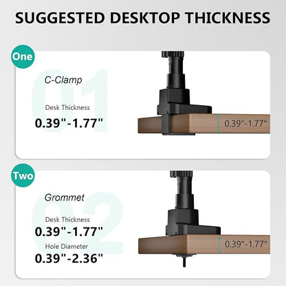 WALI Triple Monitor Mount - Extra Tall 3 Monitor Desk Mount for 17-49 Inch Ultrawide Screens, Up to 44 lbs, Fully Adjustable Heavy Duty Monitor Arm, VESA 75/100 mm (GSDM003-P), Black