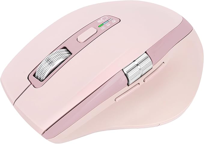 INFINMIND Wireless Bluetooth Side Scroll Mouse with Multi-Device, Ergonomic Computer Mice with Smart Flying Scroll, Quiet Click for Computer, Laptop, iPad, Tablet, MacBook (Pink)