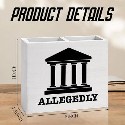 Lawyer Office Decor Lawyer Office Decoration Law Attorney Judge Gifts for Men Women Wooden Pencil Holder, Law School Students Graduation Gifts Desk Decor