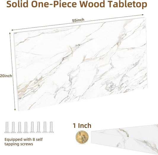 Universal Solid One-Piece Wood Table Top, 55"x20"x1" Workbench Top - Rectangular Particle Board for Standing Desk, Home Office Desk Countertop DlY, Washer Dryer, Coffee, Bar Tabletop