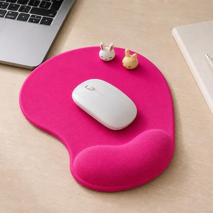 Office Mousepad with Gel Wrist Support - Ergonomic Gaming Desktop Mouse Pad Wrist Rest - Design Gamepad Mat Rubber Base for Laptop Computer -Silicone Non-Slip Special-Textured Surface (06RoseRed)
