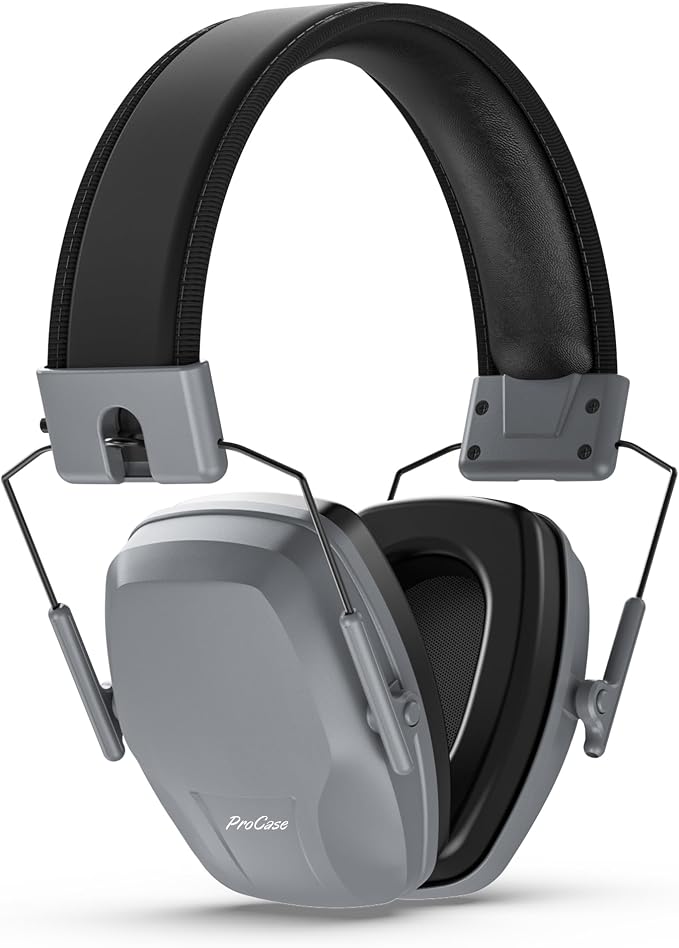 ProCase Noise Reduction Ear Muffs SNR 29dB, Hearing Protection Headphones for Adults, Adjustable Soundproof Ear Defenders