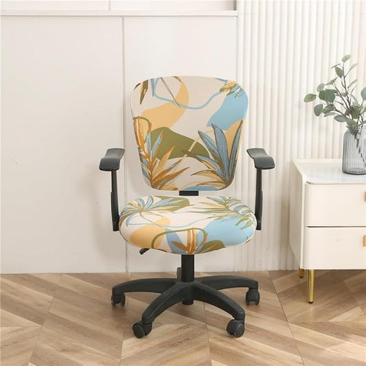 Jinzio Computer Office Chair Cover - Split Protective & Stretchable Cloth Polyester Universal Desk Task Chair Chair Covers Stretch Rotating Chair Slipcover (Autumn)