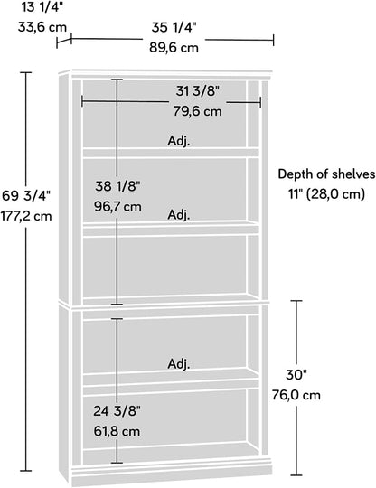 Sauder Miscellaneous Storage 5-Shelf Bookcase/ Book shelf, Select Cherry finish