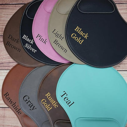 Custom Ergonomic Mouse Pad with Wrist Support – Personalized Vegan Leather Mouse Pad for Office, Home & Gaming – Durable Anti-Slip Desk Accessory, Multiple Colors, Gift Ready