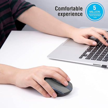 Wireless Mouse, 2.4G Silent Cordless Mouse for Laptop, Mouse with 6 Buttons and 3 Adjustable DPI for Computer, Deskbtop, MacBook, PC