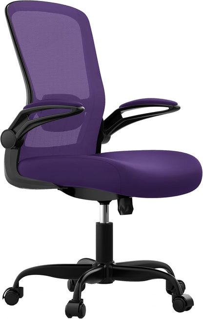 Mimoglad Office Chair, Ergonomic Desk Chair with Adjustable Lumbar Support, High Back Mesh Computer Chair with Flip-up Armrests- Task Chairs, Executive Chair for Home Office
