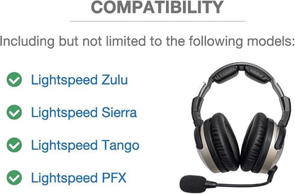 6-Pack Mic Muff - Compatible with Lightspeed Zulu 3, Sierra, Tango, PFX Aviation Headsets - 6 Foam Mic Covers + 6 O-Rings Kit