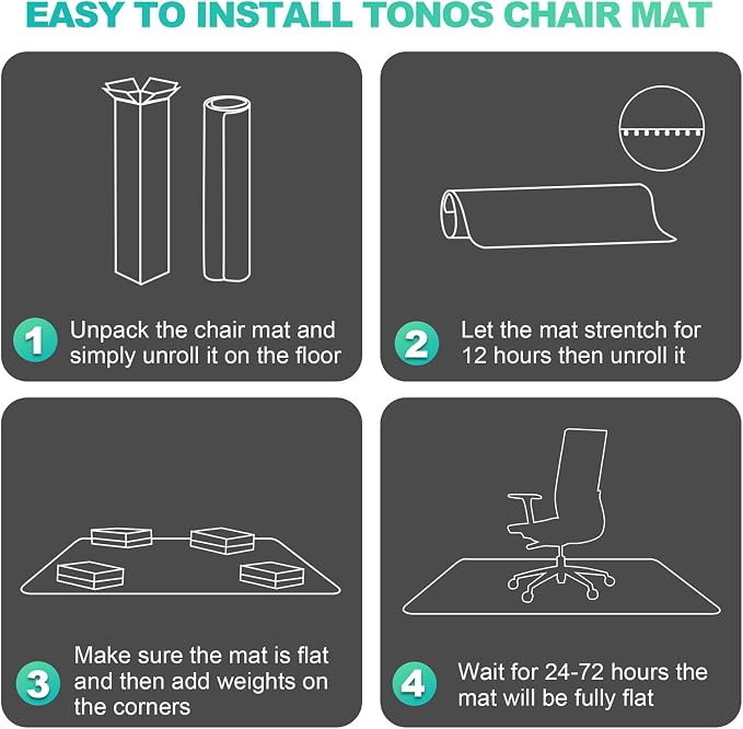 Thickened Chair Mat for Carpet- Low Pile Carpet Protector for Office Computer Desk Chair. Heavy Duty Desk Chair Mat for Carpeted Floors. Clear (Rectangular, 3mm Thick- 48x36)