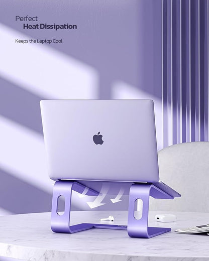 Nulaxy Ergonomic Aluminum Laptop Stand - Detachable Riser for 10-15.6' Laptops (Purple)