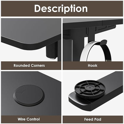 STARY Electric Standing Desk Adjustable Height Sit Stand Home Office Desk with Splice Board