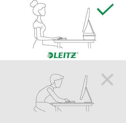 Leitz Ergo 65040085 Adjustable Monitor Stand with 2 Height Settings, 20.8 x 11.2 x 48.3 cm, Light Grey
