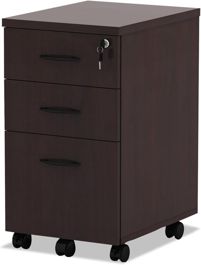 Alera ALE Valencia Mobile B/B/F Pedestal File, 15 7/8w x 20 1/2d x 28 3/8h, Mahogany