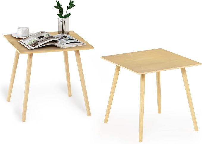 Furinno Decorative Hallway End Table, Set of 2, Oak
