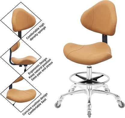 Rolling Swivel Drafting Chair Adjustable Heavy Duty (400lbs) Lumbar Support Task Chair for Home Desk Studio Design Lab(Triangular Back)