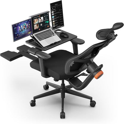 Newtral Office Chair Ergonomic with Footrest, Auto-Following Lumbar Support, High Back Desk Chair with 4D Armrest,136° Tilt Lock, Adjustable Seat Depth & Height