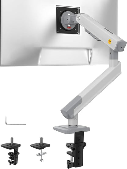 NB SmooVex™ Single Monitor Arm for Monitors 17'' to 32 inch, Mechanical Spring Mount Load up to 9 kg, VESA 75/100 mm Monitor-Mount A5 (White)