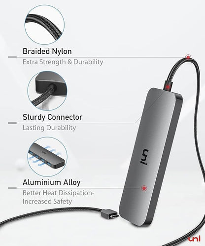 uni USB C to USB Hub 4 Ports, Aluminum USB Type C to USB Adapter with 4 USB 3.0 Ports, Thunderbolt 3 to Multiport USB 3.0 Hub Adapter for MacBook Pro/Air 2020/2019, iPad Pro, Dell, Chromebook and more