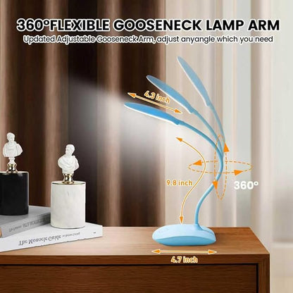 Battery Powered Desk Lamp, Portable Lamps Rechargeable 3 Color Modes Touch Control Stepless Dimming, Wireless Desk Lamp with 4000mAh, Small LED Table Light for Dorm Study Office Bedroom,2-Pack,Blue