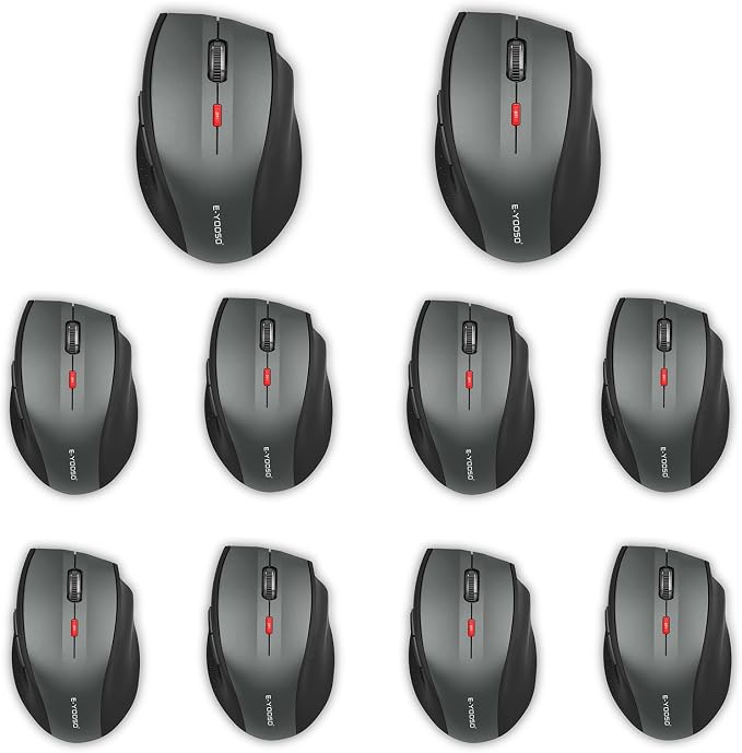 E-YOOSO Wireless Mouse for Laptop, Portable Optical Computer Mouse, 6 Buttons, Cordless 2.4GHz with USB Receiver, 5-Level 4800 DPI, 18 Months Battery Life for PC Chromebook Windows Mac