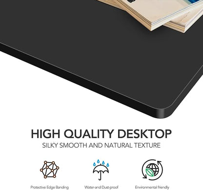 SANODESK Whole-Piece Particle Board Table Top for Standing Desk and Home Office Desk DIY, 55x28x1 Inch Black Desk Top