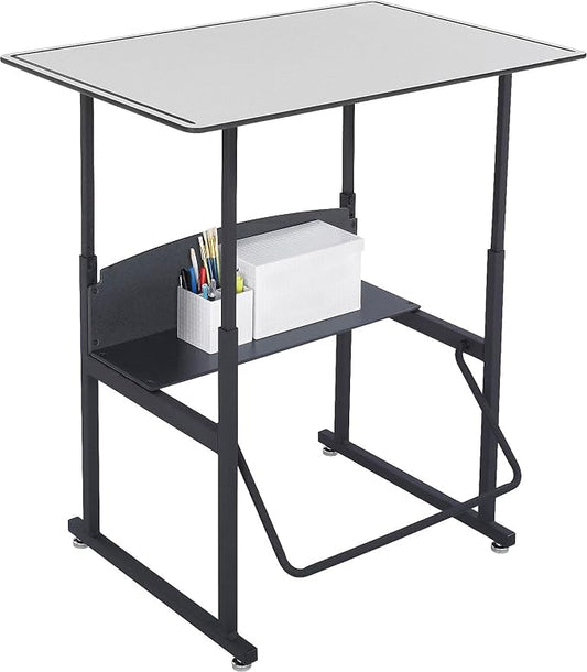 Safco Products AlphaBetter Adjustable-Height Desk, 36" W x 24" D Premium Desktop, Swinging Footrest Bar Classroom and Home School Desk