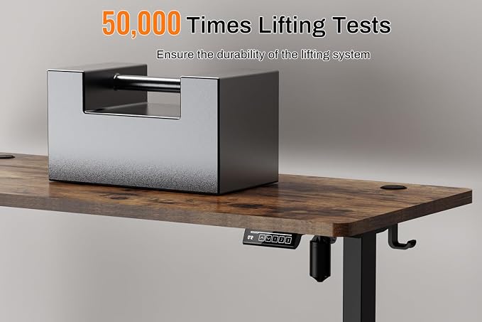 Standing Desk Electric Height Adjustable Desk 39.37 x 23.6 Inches Sit Stand up Desk, Computer Home Office Desk Memory Preset with Two-Piece Desktop (Vintage Brown, 40 * 24 Inch)